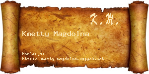 Kmetty Magdolna névjegykártya