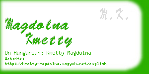 magdolna kmetty business card